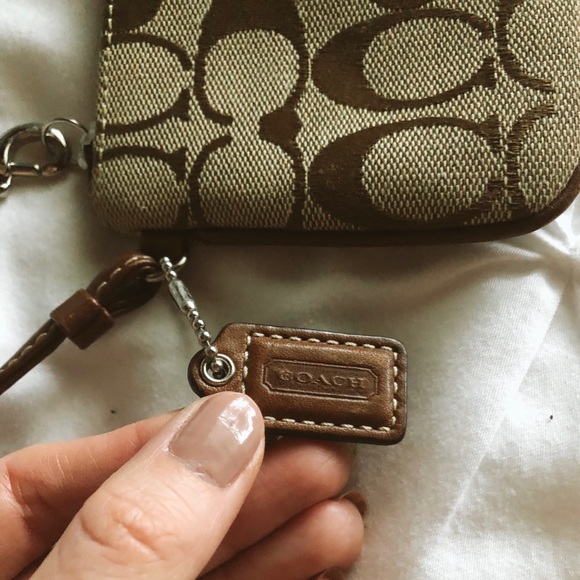 Coach Logo Wristlet in Tan - Picture 3 of 4
